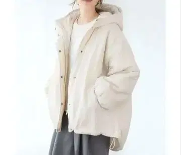 Growing Rich 충전솜 몬스터 후드티 아이보리