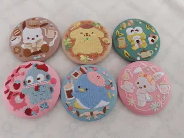 산리오 biscuit3 자수 캔뱃지 6개 세트