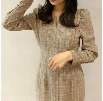 COCO DEAL 축구 체크 I 라인 원피스