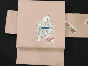 순수 실크 초대 유스미 토쿠 손 그림 유젠 나고야 오비 도미 차에서 노는