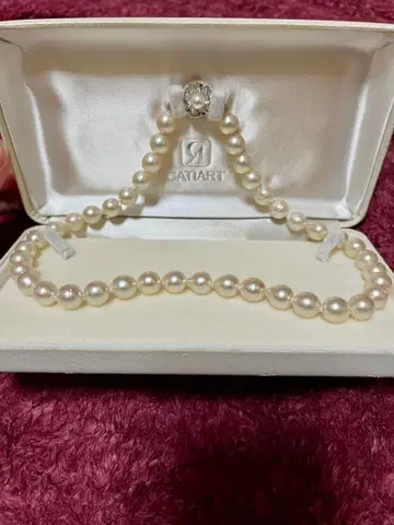 CATIART 펄 목걸이 진주 포멀 액세서리 실버 클로징