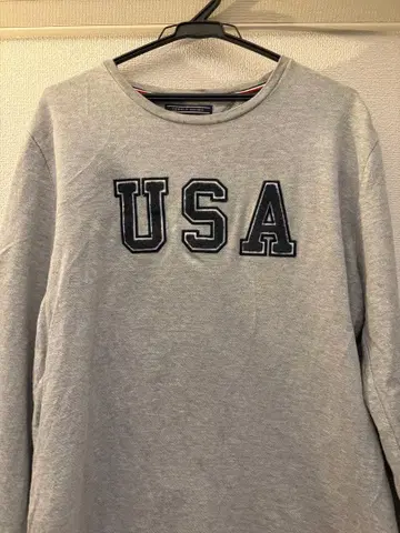 USA 로고 자수 그레이 긴팔 트레이닝복 TOMMY HILFIGER