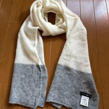 TAKASHI MAYA 캐시미어 머플러 화이트 그레이