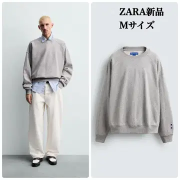 ZARA 챔피온 콜라보 패치 크루넥 맨투맨 셔츠 M 택 포함 새상품