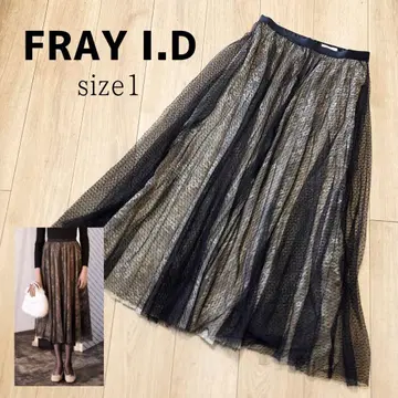 FRAY I.D 도트&레이스 스커트 레이어드