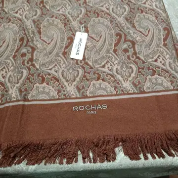 ROCHAS 페이즐리 무늬 스톨 브라운