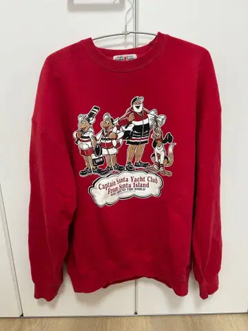 캡틴 산타 요트 클럽 빨간색 맨투맨 L