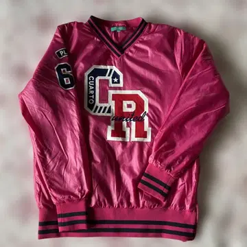 Cuarto 핑크 V넥 윈드브레이커