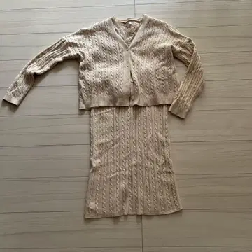 베이지 케이블 니트 셋업 3세트