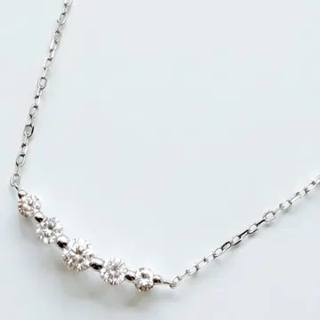 새상품급 K10 다이아몬드 목걸이 라인 실버 0.30ct