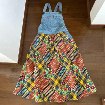 티티카카 워미 패치 데님 살로펫 스커트