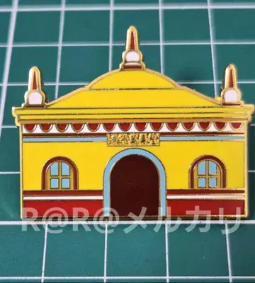 만박 중국관 핀 배지 옐로우 컬러 건물 중국 파빌리온