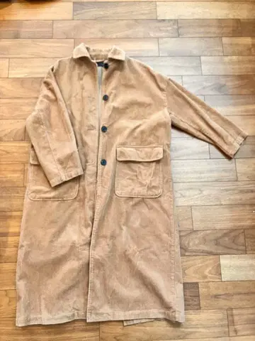 ZARA 코듀로이 롱 코트 베이지