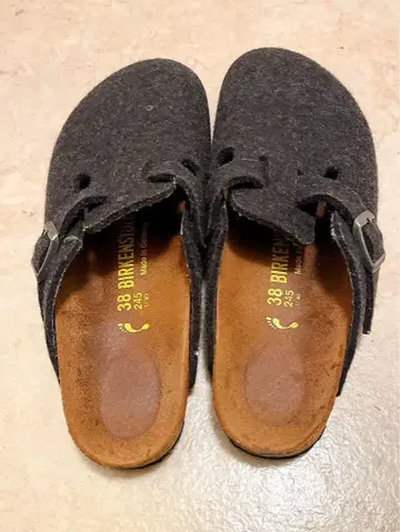 BIRKENSTOCK 보스턴 다크 그레이 클로그 샌들 38