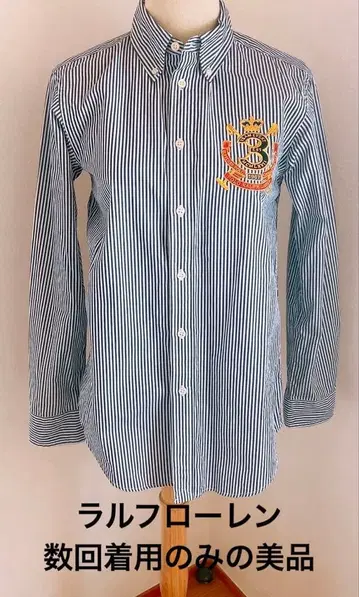 랄프 로렌 버튼 다운 스트라이프 셔츠 사이즈 16 (M~L 정도)