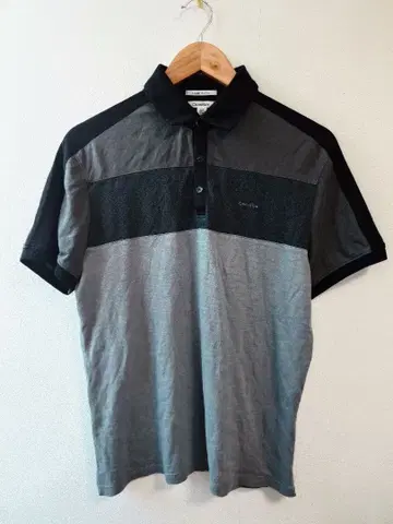 Calvin Klein 피케 셔츠 그레이/블랙