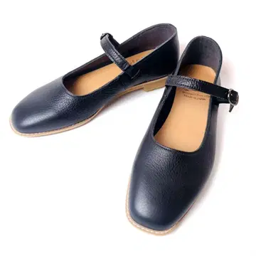 [ 새상품급 ] RECIPE 플랫 펌프스 22.5 블랙 가죽 메리제인