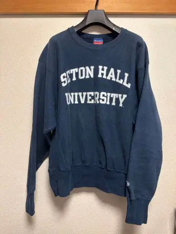 챔피온 리버스 위브 칼리지 맨투맨 트레이닝복 네이비 L