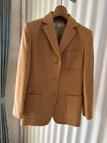 베이지 싱글 브레스 자켓 38 캐시미어