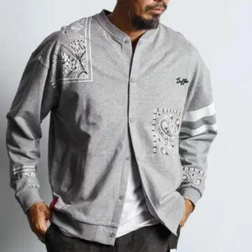 정가 16500엔 더퍼 엘리펀트 브랜드, 페이즐리 맨투맨 가디건 L