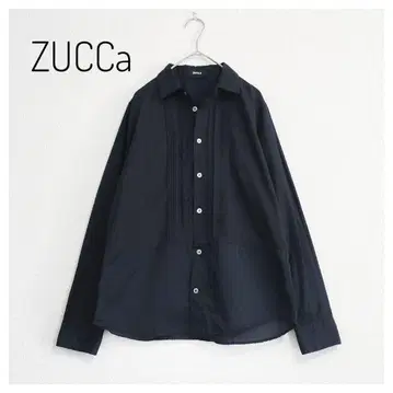 새상품급 ZUCCa 코튼 실크 핀턱 블라우스 허리 절개 블랙 M