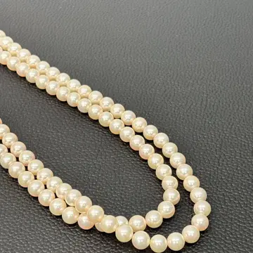 펄 목걸이 스톤 포함 120cm 2줄 펄 목걸이 크리스마스