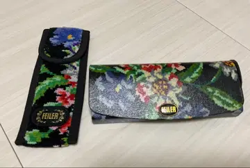 FEILER 꽃무늬 안경 케이스 & 펜 케이스