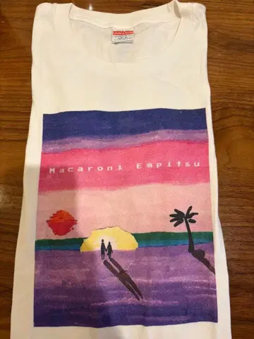 마카로니 연필 선셋 T셔츠