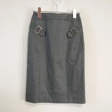 c.aujard 타이트 스커트 36 그레이 벨트 디자인 고급 사이즈 S
