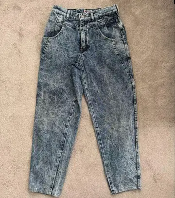 80sEURO Wrangler 케미컬 워시 와이드 테이퍼드 데님 팬츠