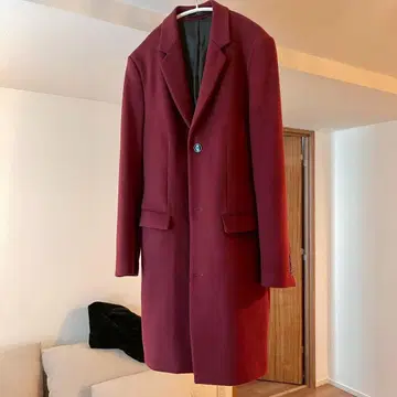 [ 새상품급 ] ZARA 버건디 체스터 코트 L