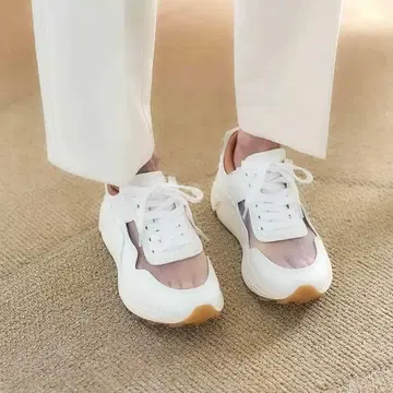 22.5cm 모드 에 자코모 카리노 시스루 통굽 스니커즈 화이트 콤비