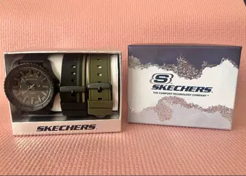 SKECHERS 쿼츠 손목시계 블랙 교환용 벨트 포함