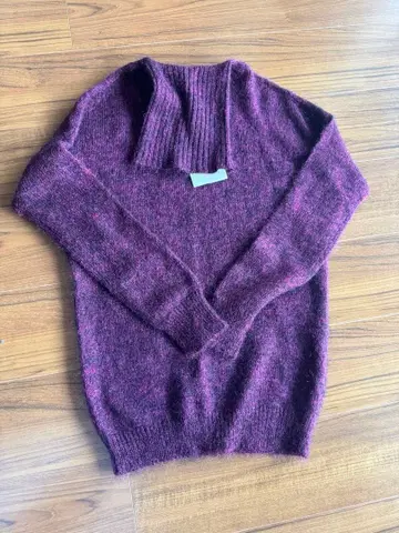 미사용 드로어 모헤어 터틀넥 스웨터 라메 사이즈 1