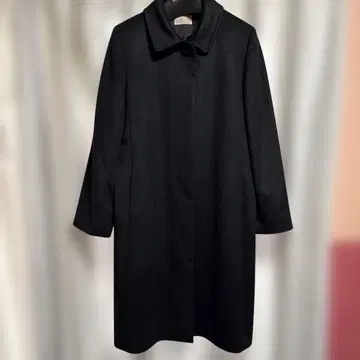 l'hiver 블랙 노카라 코트