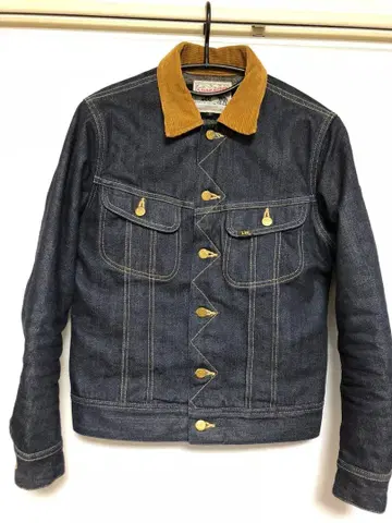 다크 블루 데님 자켓 코듀로이 옷깃