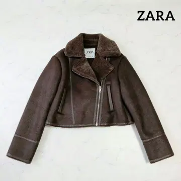 컨디션 최상 ZARA 자라 무스탕 자켓 더블 페이스 브라운 XS
