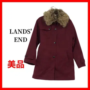 랜즈엔드 스텐카라 코트 와인 트렌치코트 B918