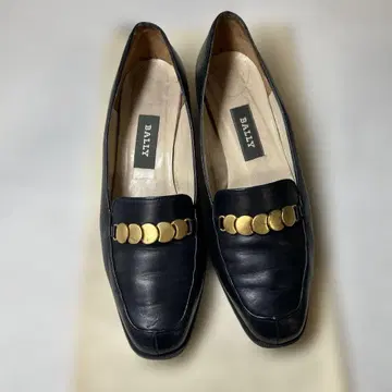 BALLY 다크 네이비 가죽 로퍼