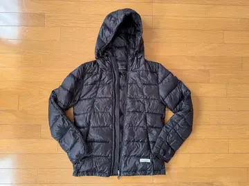 SLICK 후드 부착 다운 자켓 블랙