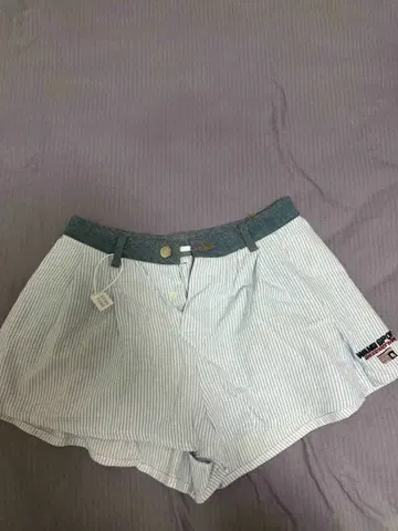 스트라이프 허리 밴딩 숏팬츠