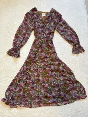 AMERI 꽃무늬 롱 원피스