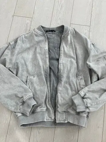 ZARA 그레이 MA-1 데님 플라이트 자켓