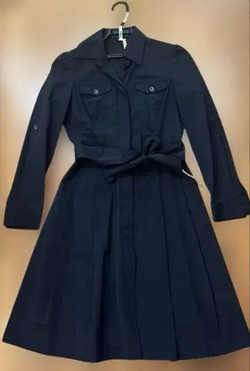 ANAYI 네이비 긴팔 무릎 기장 원피스