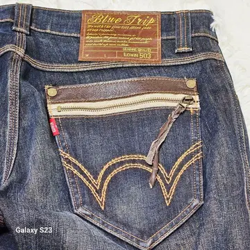 레어 EDWIN [ 34 ] 블루립 BTZ503 부츠컷 데님
