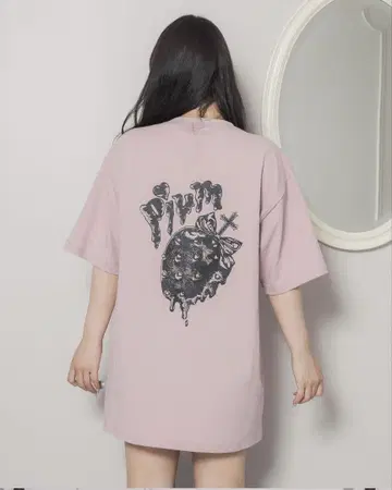 pium melty berry 오버 사이즈 반팔 티셔츠