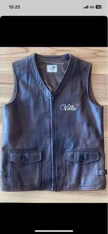 gangsterville 브라운 가죽 베스트 M 사이즈 빈티지