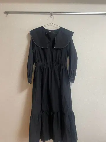 ZARA 블랙 롱 원피스 프릴