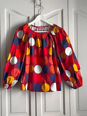 Kate Spade 도트 무늬 벌룬 슬리브 블라우스