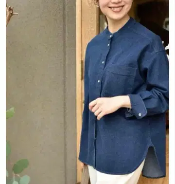 OURHOME 깔끔한 데님 블라우스